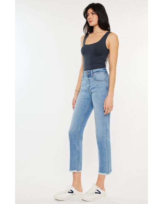 Kancan Blue Nancy Essentials High Rise Slim Straight Leg Jeans