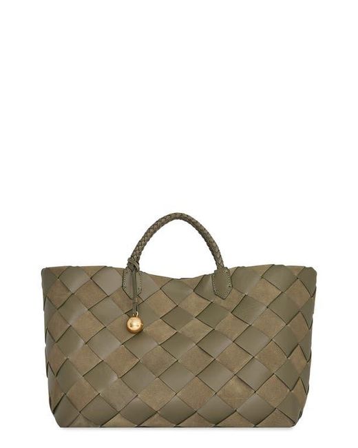 Rebecca Minkoff Green Mini Frankie Woven Leather Tote