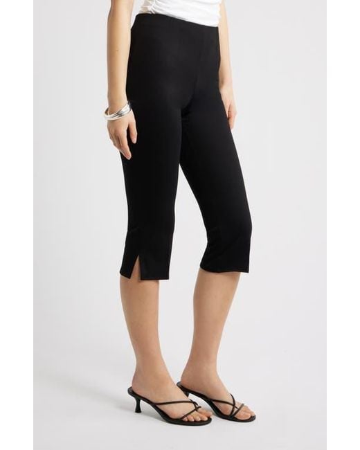 Open Edit Black Stretch Twill Capri Pants