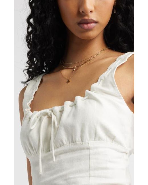 BP. White Linen Blend Corset Top