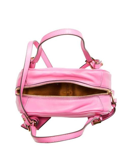 Versace Pink Mini Logo East/West Leather Shoulder Bag