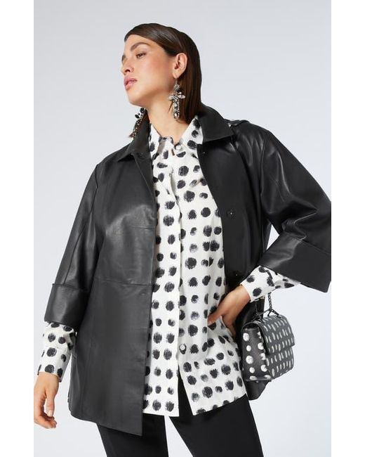 Marina Rinaldi Black Nilo Print Poplin Tunic Shirt