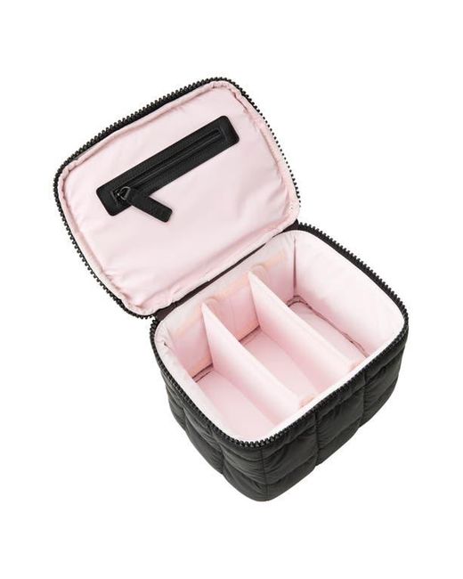 VEE COLLECTIVE Black Tall Porter Quilted Vanity Case