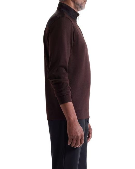 Bugatchi Black Quarter Zip Pullover for men