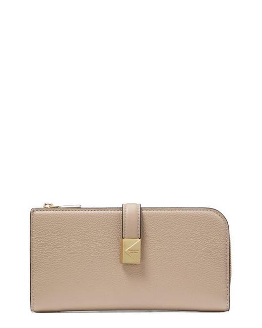 Kate Spade Natural Deco Pebbled Leather Zip Wallet