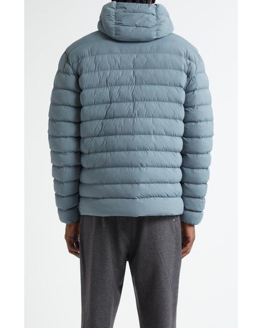 Herno Men's Blue Resort Travel Stretch Nylon Packable Hooded Jacket