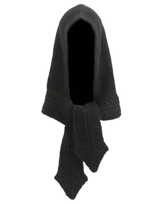 Echo Black Fuzzy Scarf Hood
