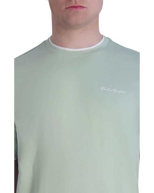 Karl Lagerfeld Tipped Cotton T-shirt in Green for Men | Lyst
