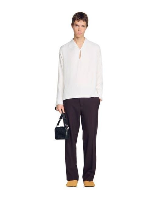 Sandro White Tunic-Effect Shirt for men