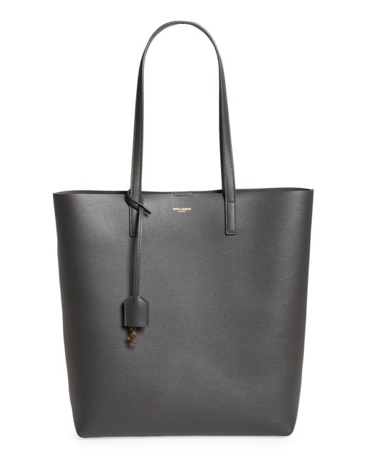 Saint Laurent North/south Shopping Leather Tote in Black | Lyst