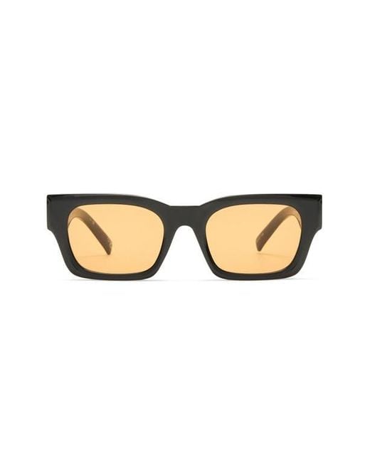 Le Specs Black Shmood 52Mm Rectangular Sunglasses