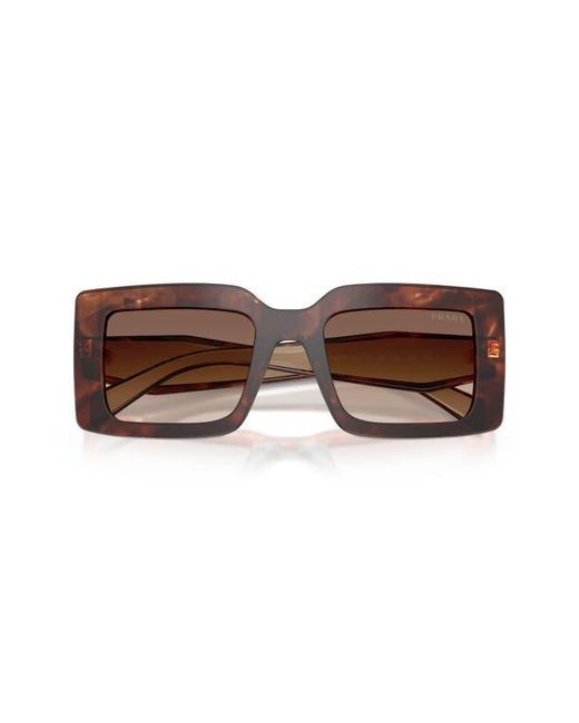 Prada Brown 53Mm Rectangular Sunglasses