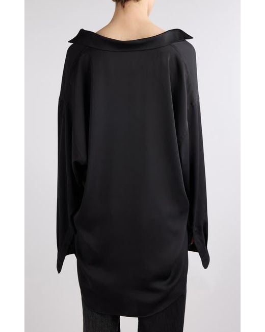 Balenciaga Black Bb Oversize Fluid Twill Button-Up Shirt