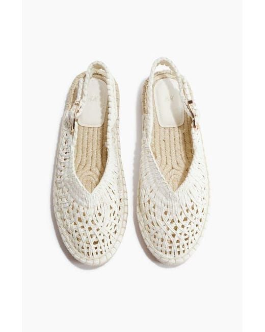 H&M White Interwoven Espadrilles