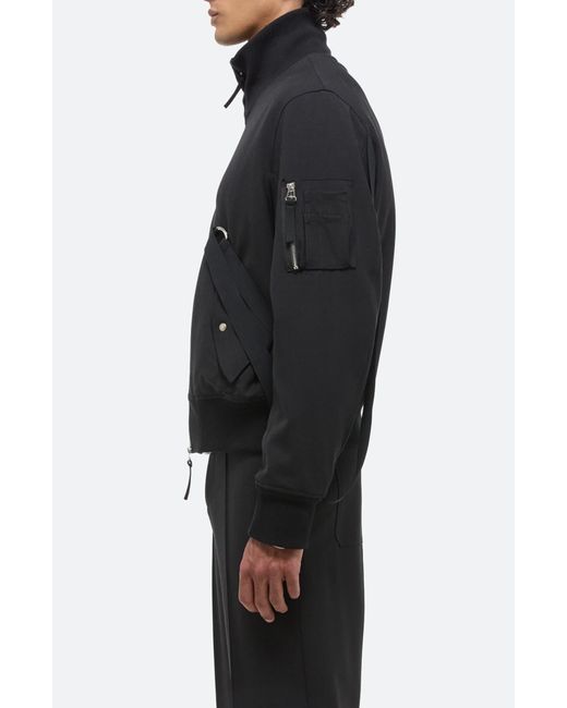 Helmut Lang Black Stretch Wool Bomber Jacket for men