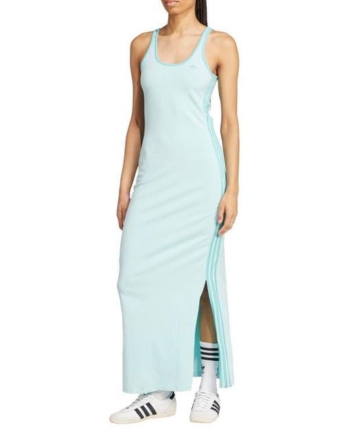 adidas Originals Women's Blue Adicolor 3-Stripes Maxi Dress
