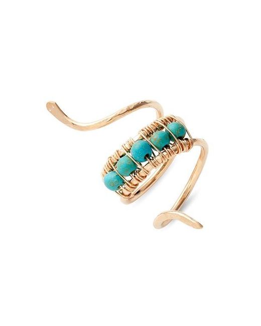 Nashelle Blue Beaded Snake Ring