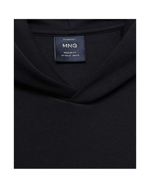 Mango Blue Regular Fit Fleece Hoodie for men