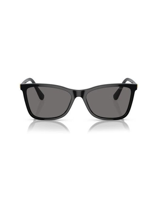 Swarovski Gray 55Mm Polarized Rectangular Sunglasses