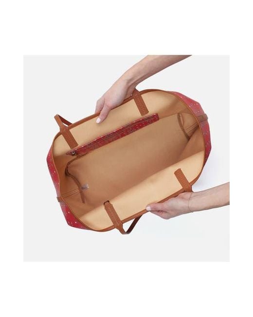 Hobo International Red Large All That Coated Canvas Tote