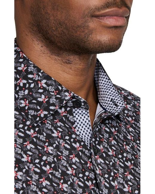 Con.struct Blue Berry Leaves Woven Long Sleeve Basic for men