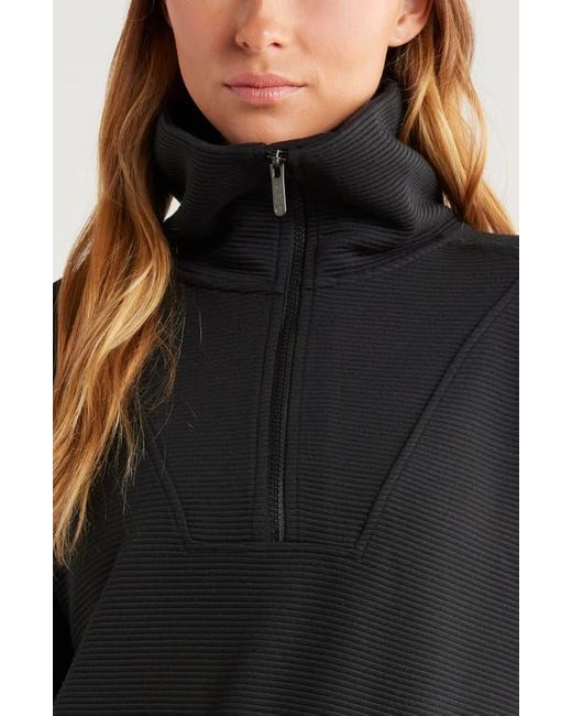Zella Black Kickback Ottoman Half Zip Pullover