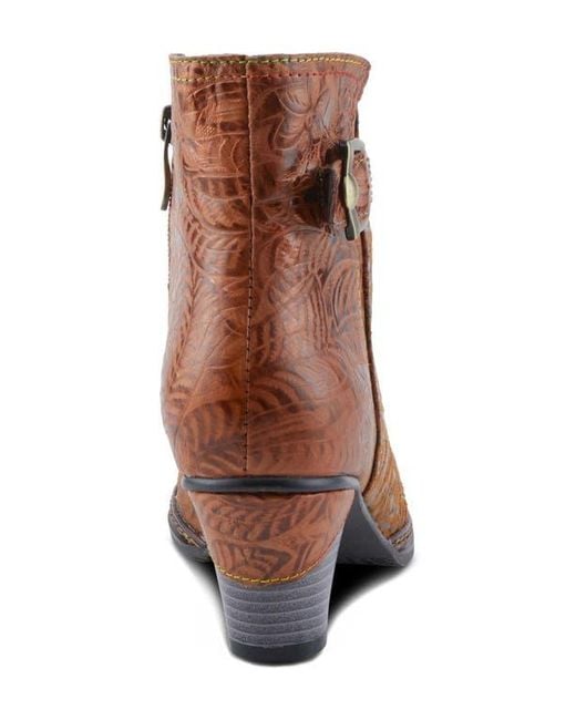 Spring Step Brown Antilles Flower Embossed