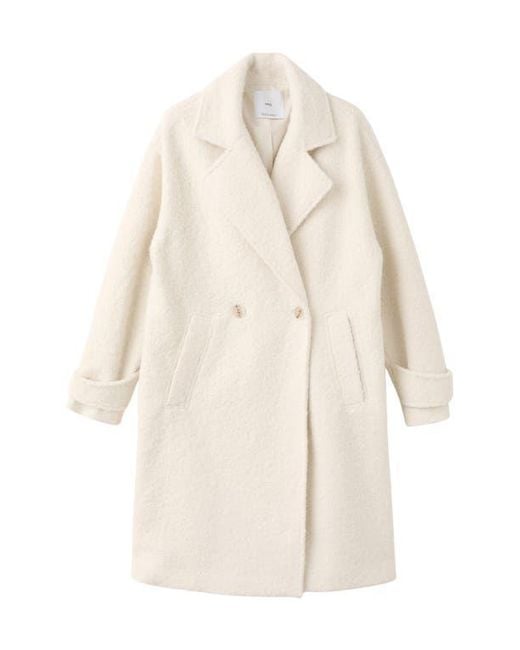 Mango Natural Lapels Bouclé Coat