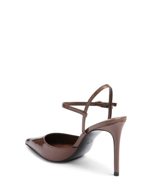 Mango Brown Glitty Ankle Strap Pump