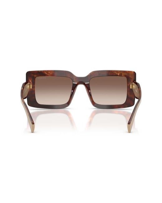 Prada Brown 52Mm Rectangular Sunglasses