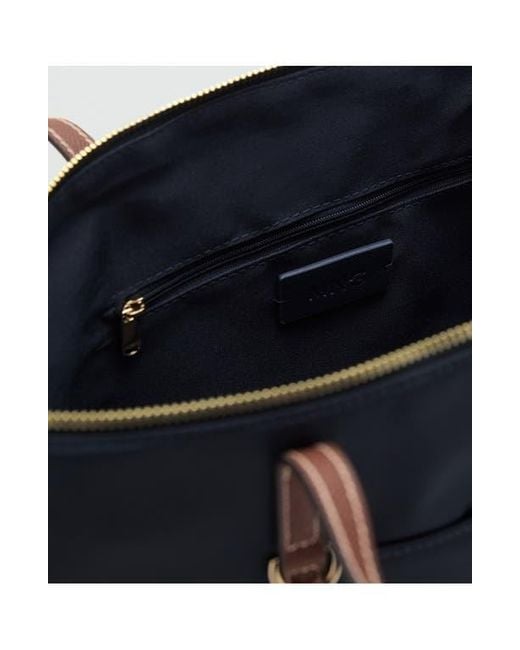 Mango Blue Nylon Shopper Bag