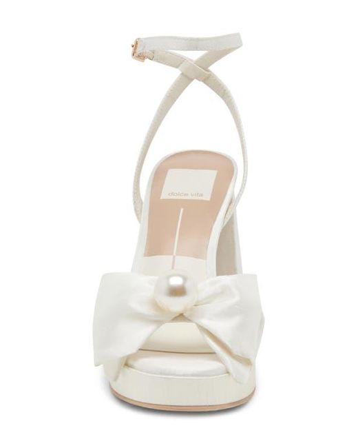 Dolce Vita White Patton Ankle Strap Platform Sandal