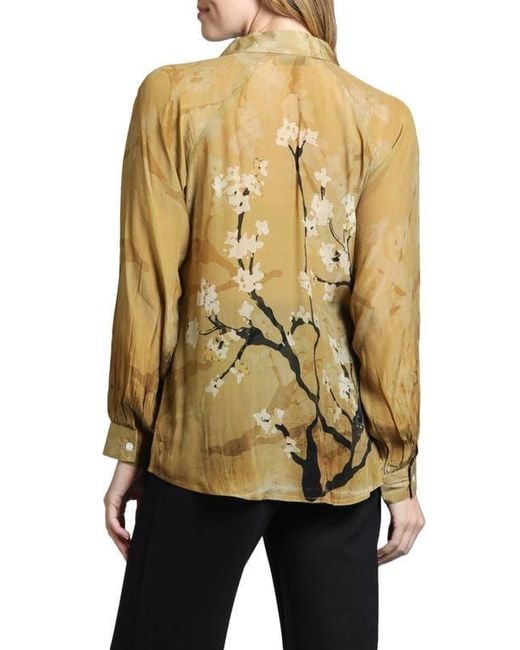 Apny Multicolor Print Split Neck Chiffon Tunic Top