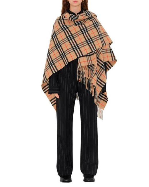 Burberry Black Check Wool & Cashmere Cape