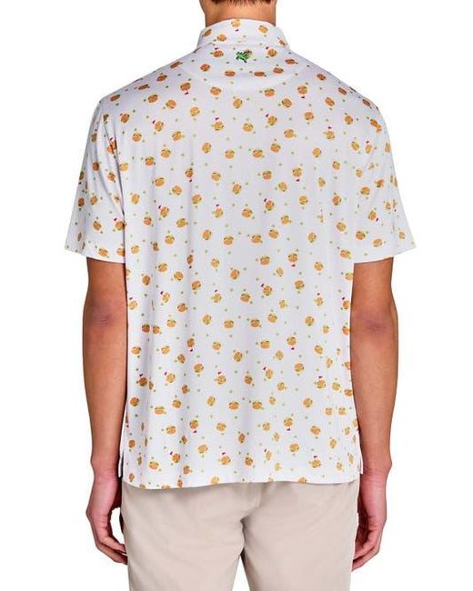 Con.struct White Regular Fit Burgers & Pickles Recycled Performance Golf Polo for men