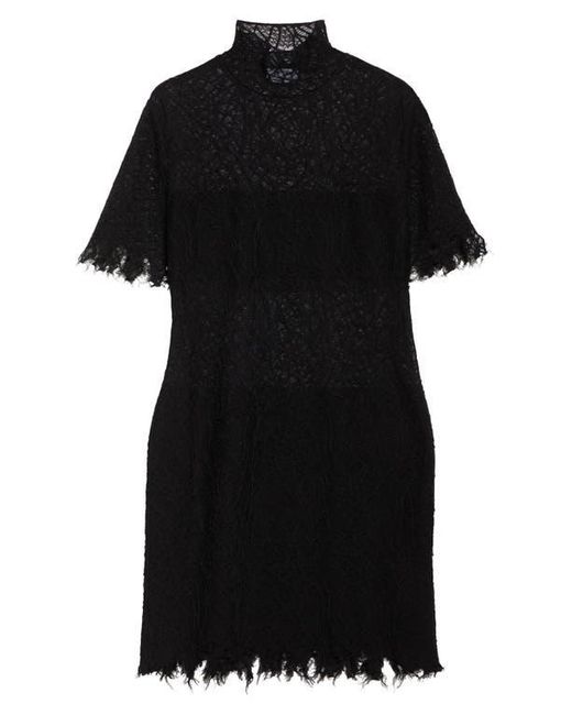 McQueen Cobweb Lace Minidress in Black | Lyst