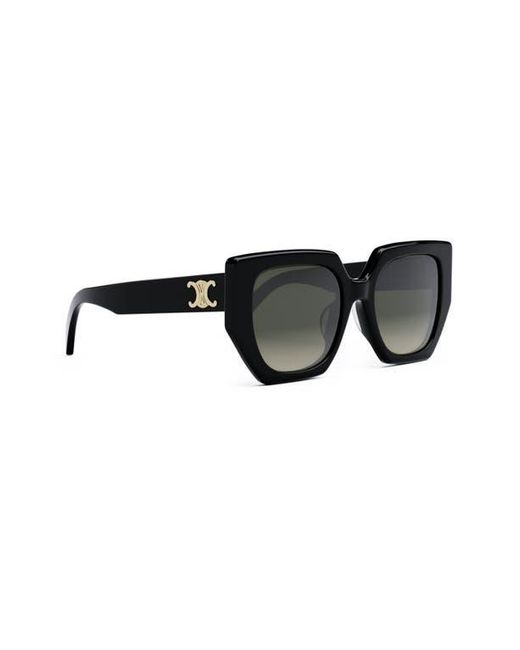 Céline Black Triomphe 55mm Gradient Butterfly Sunglasses