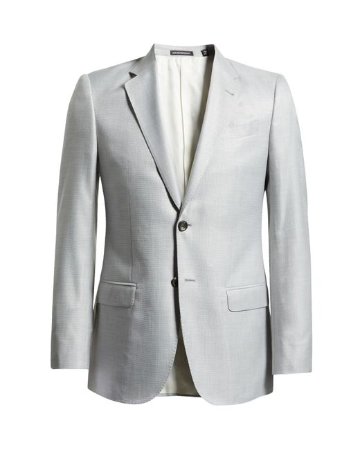 Emporio Armani Gray G Line Grey Slub Viscose & Silk Sport Coat for men