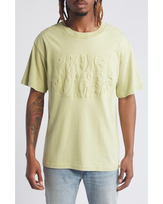 PacSun Yellow Trippy Cotton Graphic T-shirt for men
