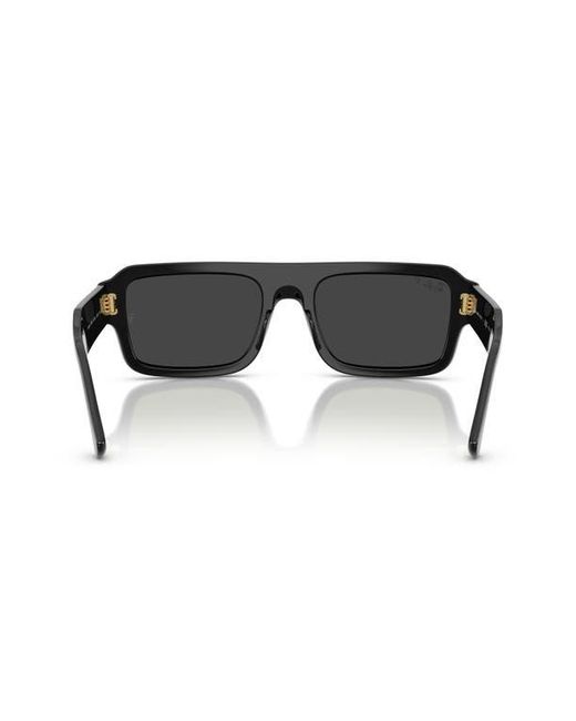 Ray-Ban Black 56Mm Polarized Rectangular Sunglasses for men