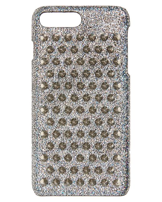 Christian Louboutin Metallic Loubiphone Glittered Leather Iphone 7 And 8 Plus Case