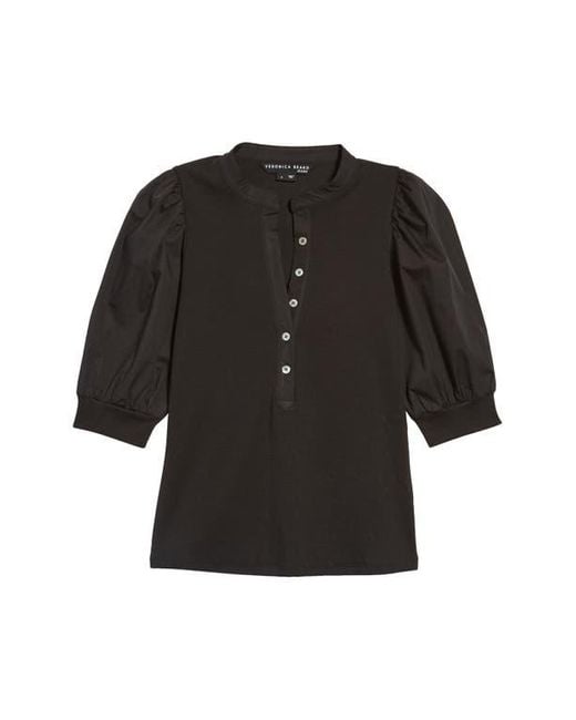Veronica Beard Black Coralee Front Button Blouse