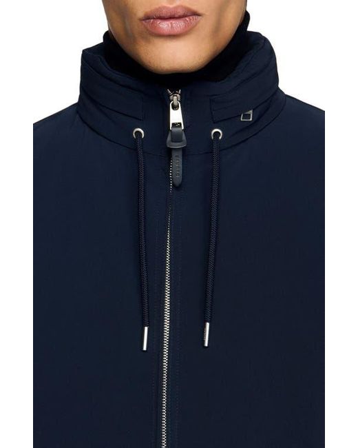Sandro Blue Hooded Zip-Up Jacket for men