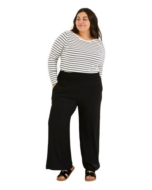 FatFace White Plus Size Shirred Palazzo