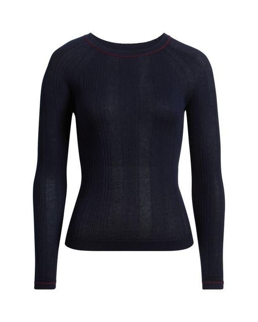 Rag & Bone Blue Teresa Raglan Sleeve Rib Top