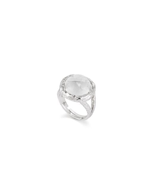 Retro Chic White Whispers Ring