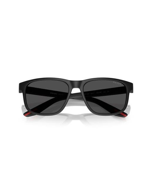 Prada Linea Rossa Gray 56Mm Pillow Sunglasses for men