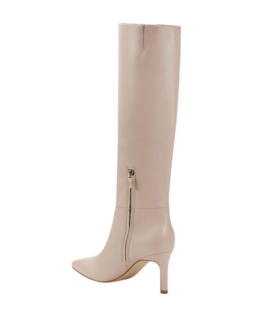 Marc Fisher White Georgiey Pointed Toe Knee High Boot