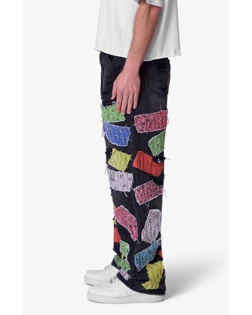 MNML Blue Bandana Patch Ultra Baggy Jeans for men