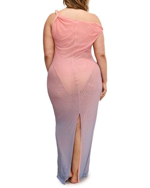 GOOD AMERICAN Red Mesh Twist Cover-Up Maxi Dress